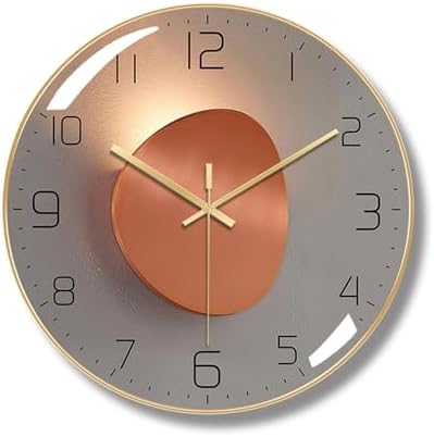 Ergocar Silent Modern Metal Clock, Art Deco Clock, Suitable for Living Room, Bedroom, Office, Study Room