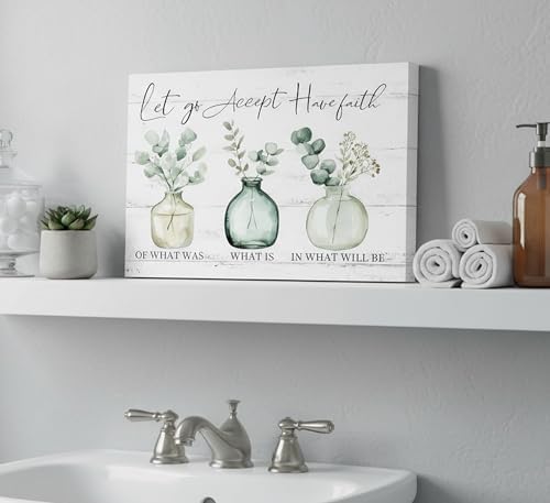 Botanical Inspirational Canvas Wall Art Sage Green Eucalyptus Leaf Motivational Quotes Paintings Picture Wall Decor Posters Prints Artwork for Office Bathroom Home Decoration