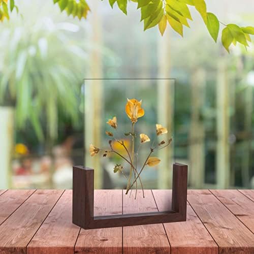 PETAFLOP 5x7 Picture Frame, Double-sided Rustic Photo Frames with U-shape Wooden Base for 5 by 7 Inch Photo Display, 2 Pack