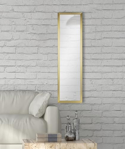 13x49 Gold Rectangle Large Wall Mirror for Bathroom or Living Room