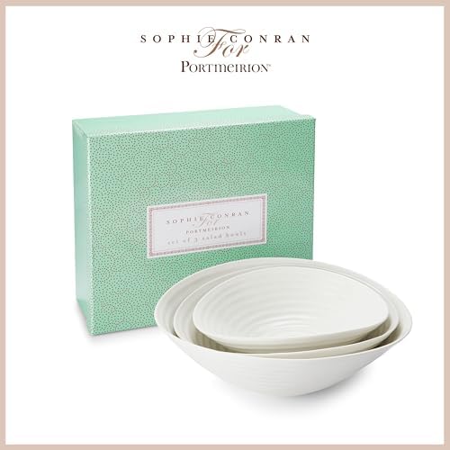 Portmeirion Home & Gifts Home & Gifts Heals Sophie Conran Salad Bowl Set of 3 White (White,11 x 33 x 11 cm)