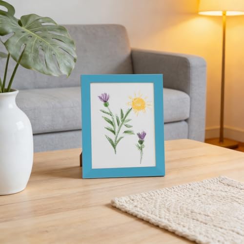 Muzilife Teal 8.5x11 Wood Picture Frame,Tempered Glass Cover, 2 Pack