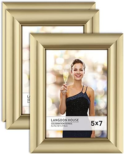 Langdon House 5x7 Picture Frames - Gold, 3 Pack - Celebration Collection