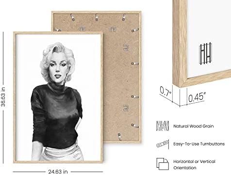 HAUS AND HUES Marilyn Monroe Poster Marilyn Monroe Wall Art Black and White Marilyn Monroe Pictures Monroe Decor Marilyn Monroe Wall Decor Wall Art Marilyn Monroe (24" x 36" Framed Beige)