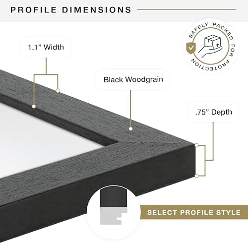 MCS Studio Gallery Poster Frame, 20x27, Black Woodgrain, 1-Pack