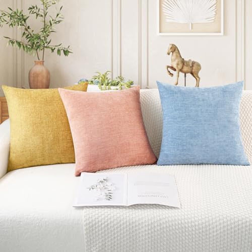 CaliTime Decorative Couch Throw Pillow Covers 22 X 22 Inches Gold