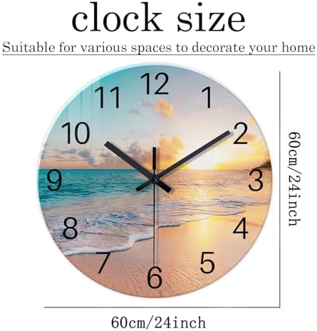 Round Extra Large Glass Wall Clock 24 Inch