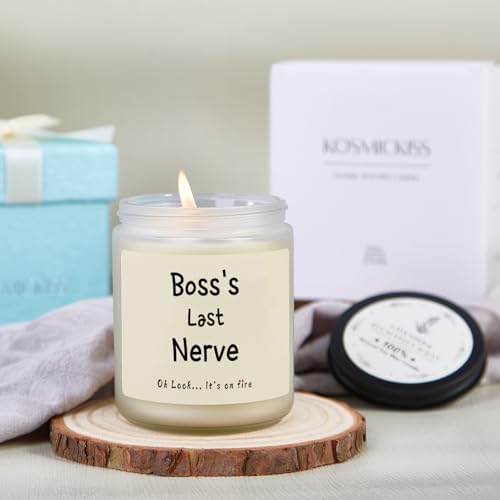 Boss Gifts for Women Men, 9 OZ Soy Wax Candle Boss Day Gifts