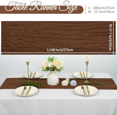 20 Pack Cheesecloth Table Runner 17 x 108 Inch, Brown