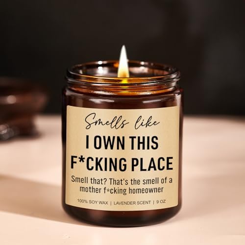 Younift Funny Scented Candle, House Warming Gifts New Home, Housewarming Gifts for Women, Men, Couple, New Homeowner - First Apartment Essentials - Closing Presents for Home Buyers - 9 oz