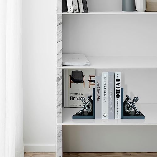 LIFFY Decorative Book Ends,7" Heavy Duty Non-Skid Bookends for Shelves,Unique Indoor Home Decor Book Holder Ornaments for Home,Office,Living Room,Bedroom