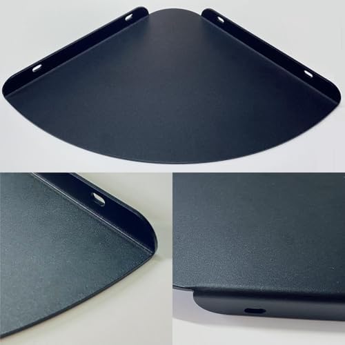 Small Floating Corner Shelves Metal Corner Wall Mounted Shelf Curved Corner Hanging Shelving for Bathroom, Kitchen, Living Room, Office, Bedroom & Dorm (Black 1 pcs)