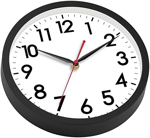 AKCISOT 18 Inch Wall Clock, Silent Battery Operated Analog Clock, Black | Large Size | Living Room | Kitchen | Classroom | Office | Easy to Read Numbers