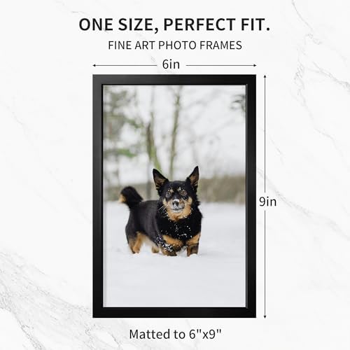6x9 Metal Picture Frame - High-End Aluminum Frame for Art, Simple and Elegant 6 by 9 Poster Photo Frame for Wall Gallery, Mount Horizontally or Vertically, Black, 3 Pack