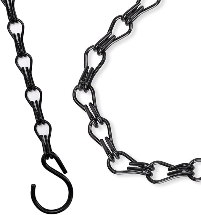 Heybe 16 Inch Hanging Basket Chain, 4 Point Hanging Chains with Hooks for Pot Planters Bird Feeders Lantern Lamp,Extended Hangers for Hanging Badkeys(16inch, 4 Point)
