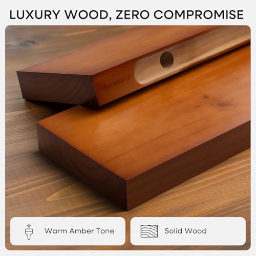 Homeforia 60 Inch Floating Shelves, High-End Solid Pine Wood, Set of 2