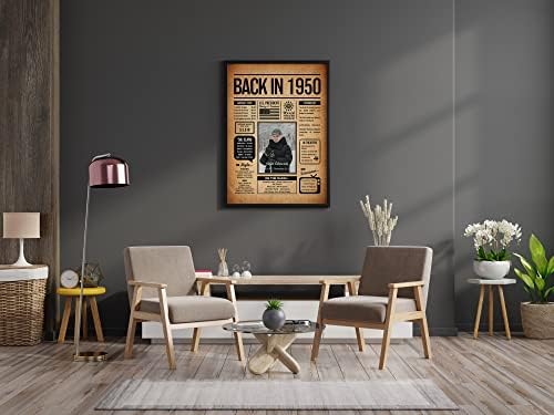 Back in 1950 Poster Sign, Personalized Birthday Gifts Idea, Custom 1950 Historical Birthday Newspaper, Born in 1950 Birthday Party Decorations, Fun Fact for the Day You Were Born, Decor Art Print
