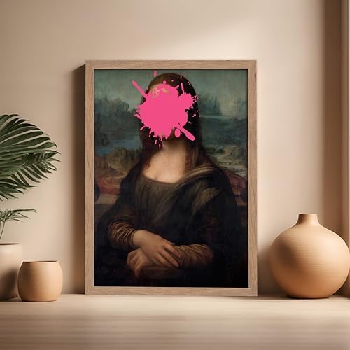 Poster Master Mona Lisa Print - Baroque Painting Poster - Altered & Pop Art - Housewarming Gift for Men & Women - Great Decor for Office, Living Room or Bedroom - 16x20 Beige Framed