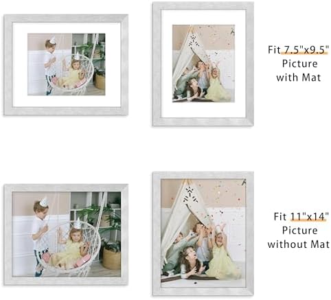 Picrit 11x14 Picture Frame Set of 12, Modern Gallery Wall Frames, Silver