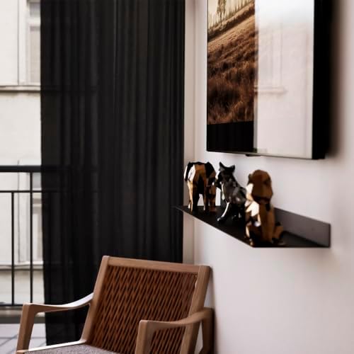 36x8 in Metal Floating Shelf Black Matte Wall Mounted - Made in The USA - Bedroom, Living Room, Bathroom, Kitchen