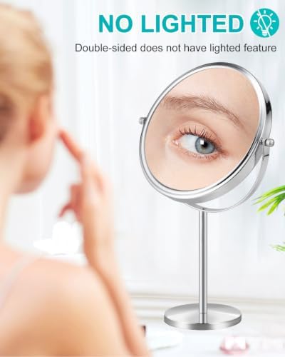 ALHAKIN 30X Magnifying Makeup Mirror, Double Sided Tabletop Mirror with Stand, 8 Inch Vanity Mirror with 360°Rotation for Bathroom, Chrome