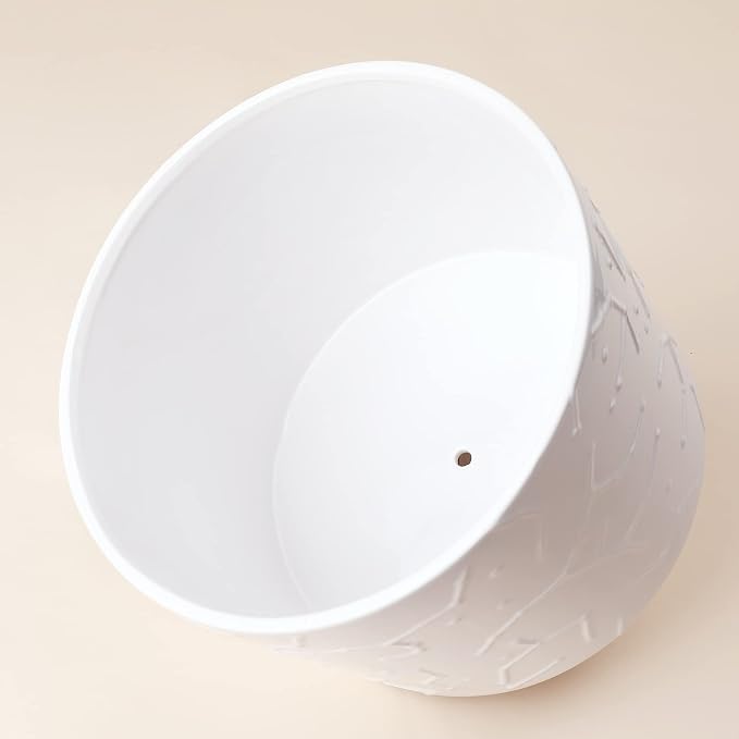 LA JOLIE MUSE Ceramic Pot for Plants, 10 Inch Indoor Planter with Stand | Decorative Plant Pot with Wood Stand and Drainage Hole, Flower Pots for Indoor Plants, Living room, Bedroom, Home Decor