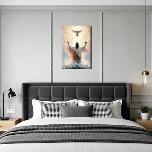 Jesus Dove Inspiring Wall Art, Freedom Picture Posters Prints Wrapped Canvas Wall Decor Artwork Painting for Bedroom, Living Room,Bathroom, Bar, Office Classic Home Decoration