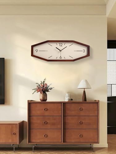 Wooden Retro Wall Clocks, 18 Inches Square Clocks Rectangular Wall Clock