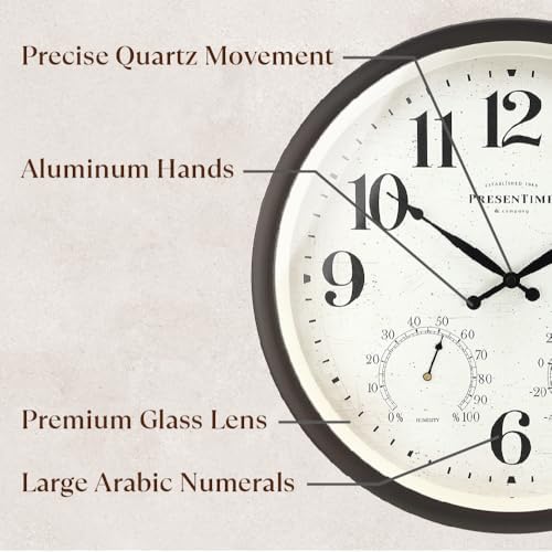 Presentime 16" Farmhouse in/Outdoor Clock