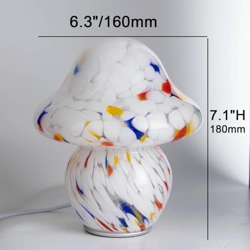 HEQET Mushroom Lamp for Bedroom,Mid Century Modern Lamp for Nightstand, Dimmable Retro Egg Tart Bedside Small Lamps,Unique Home Mushroom Decor Aesthetic Cute Table Lamps for Living Room