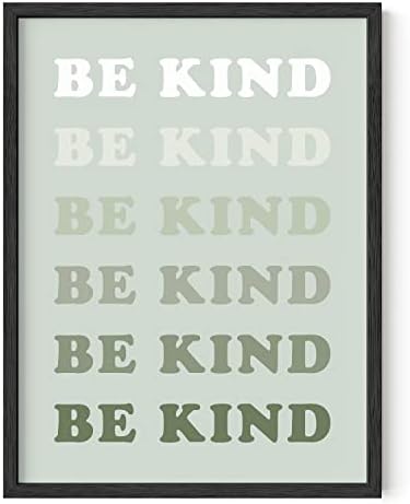HAUS AND HUES Positive Quotes Wall Art - Be Kind Poster, Kindness Quote Affirmation, Cute Posters for Teen Encouragement - UNFRAMED 12"x16"