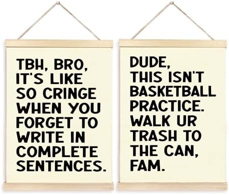 CGBHW Funny Classroom Themes Decoration Sets Poster Hanger Frame 12x16 Inch, Motivational Growth Reminders Posters Wall Art Hanging Decor for Middle School Math Classroom Playroom Kids Room, High School Gifts for English Teacher Teens