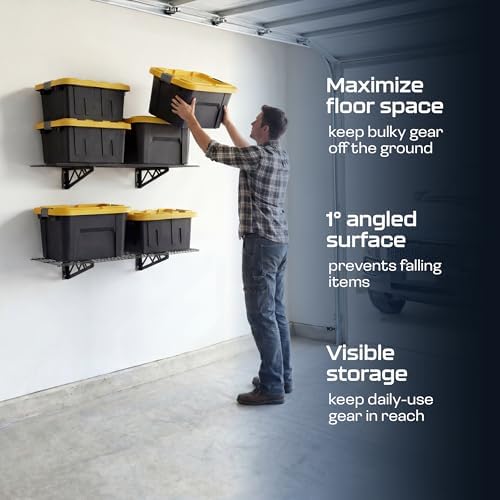 MonsterRax 12x36 Garage Wall Shelf 2-Pack, 300lb, Hammertone