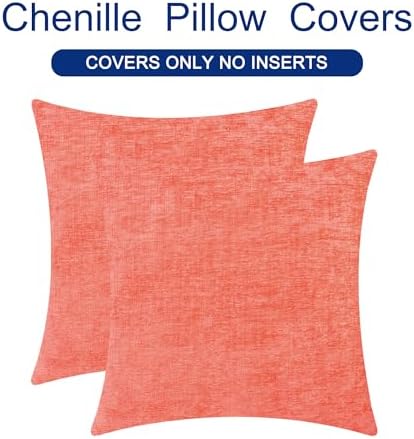 CaliTime Decorative Couch Throw Pillow Covers 18 X 18 Inches Living Coral