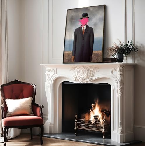 Poster Master Man in Overcoat Print - The Son of Man Painting Poster - Altered Art - Surreal Portrait Wall Design - Gift for Men & Women - Pop Art - Decor for Office or Bedroom - 24x32 Unframed Wall Art