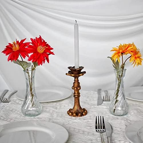Sandraheer 8 Pack Clear Glass Bud Vases 6 Inch Vintage | Ideal for Flowers Centerpieces Wedding Home Table Decorations Vintage Clear Glass Vases Bulk Set