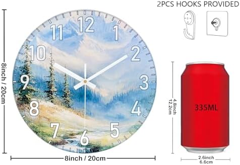 12 Inch Silent Wall Clock Non Ticking, Wall Clocks Battery Operated Analog Clock with Exclusive Glass Design Large Number Decorative Wall Clocks for Living Room Bedroom Office Kitchen Bathroom