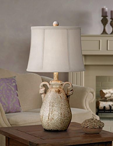 Sofia 22" High Table Lamp Crackled Ivory Ceramic Country Rustic