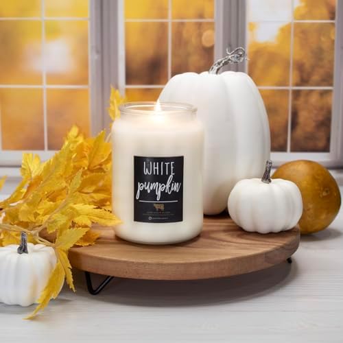 Milkhouse White Pumpkin Soy Candle, 26 oz Farmhouse Jar, 150+ Hr Burn