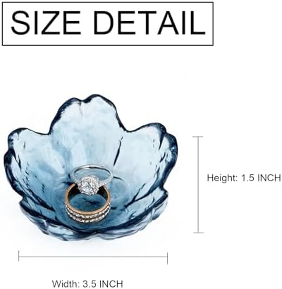 Crystal Blue Flower Ring Dish Jewelry Tray