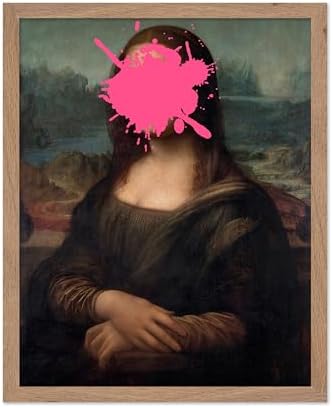 Poster Master Mona Lisa Print - Baroque Painting Poster - Altered & Pop Art - Housewarming Gift for Men & Women - Great Decor for Office, Living Room or Bedroom - 16x20 Beige Framed