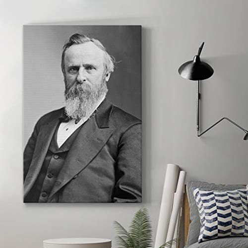 Renditions Gallery Rutherford B. Hayes Presidental Portrait Wall Art, Premium Gallery Wrapped Canvas Decor, Ready to Hang, 48 in H x 32 in W, Made in America Print