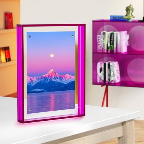 TWING 5x7 Picture Frame Acrylic Magnetic Wall Mounting/Self Standing Frame