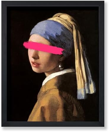 Poster Master Girl with a Pearl Earring Painting Print - Baroque Portrait Poster - Altered & Pop Art - Gift for Men & Women - Decor for Bedroom, Living Room or Office - 16x20 UNFRAMED Wall Art