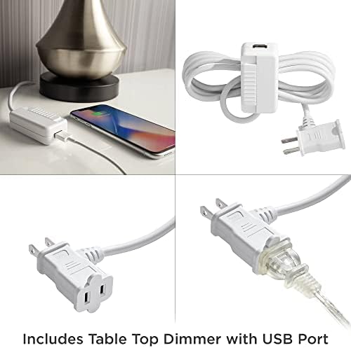 Helene 26" Tall Table Lamp USB Dimmer Cream White Ceramic Country