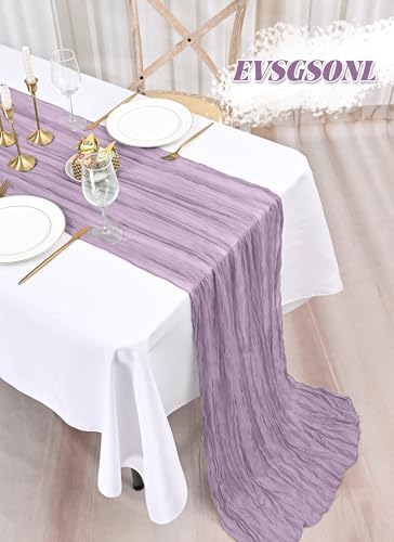 20 Pack Purple Cheesecloth Table Runner Long,21.5 x 120 Inch