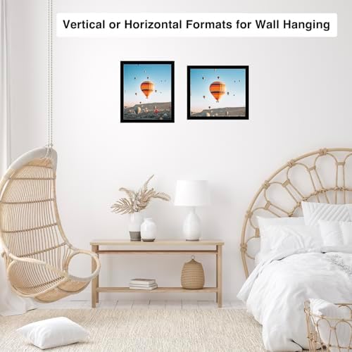 JCJMY 10x12 Black Picture Frame Set of 6, Horizontal and Vertical Formats for Wall Hanging, 10 x 12 Wall Gallery Poster Photo Frames with Shatter Resistant Plexiglass, 6 Pack, Black