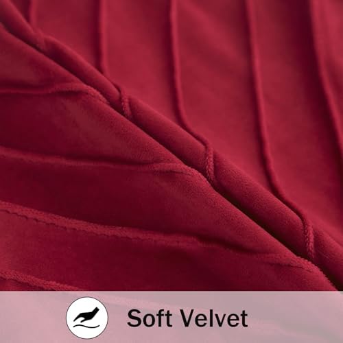 Velvet Throw Pillow Covers 24x24 inch Pack of 2 Gold Decor Red