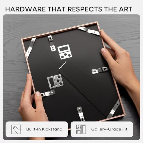 Homeforia A5 Rose Picture Frame, High-End Metal, A6 Mat, Glass