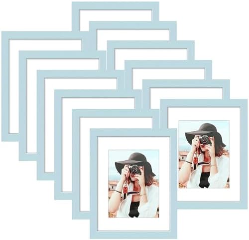 Picrit 8.5x11 Picture Frame Set of 12, Modern Gallery Wall Frames, Blue